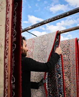 خشک کردن قالی در قالیشویی امیرآباد 